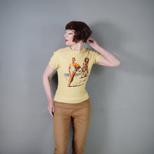 Load image into Gallery viewer, 50s style JAPANESE GROOVIN HIGH YELLOW VINTAGE PRINT T-SHIRT TOP - M