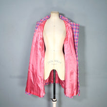 Load image into Gallery viewer, 60s PINK AND PURPLE HOUNDSTOOTH AUTUMN SWING COAT - S-M