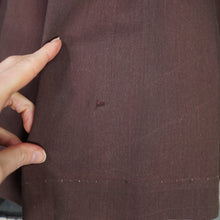 Load image into Gallery viewer, 60s BROWN PINAFORE STYLE FULL SKIRTED DAY DRESS WITH BUTTONED BIB  - XS / petite