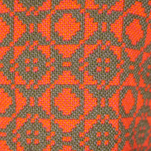 Load image into Gallery viewer, 60s 70s COLOURFUL ORANGE AND GREEN WELSH WOOL TAPESTRY CAPE COAT - S