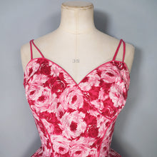 Load image into Gallery viewer, 50s JOAN MILLER PINK ROSE PRINT FULL SKIRTED COTTON SUN DRESS - XS