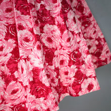Load image into Gallery viewer, 50s JOAN MILLER PINK ROSE PRINT FULL SKIRTED COTTON SUN DRESS - XS