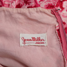 Load image into Gallery viewer, 50s JOAN MILLER PINK ROSE PRINT FULL SKIRTED COTTON SUN DRESS - XS