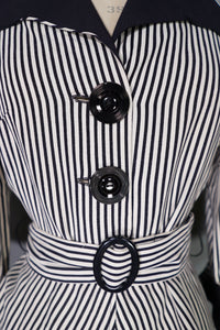 70s LEE BENDER BUS STOP BLACK AND WHITE TAIL BACK BELTED SHIRT JACKET - S