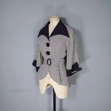Load image into Gallery viewer, 70s LEE BENDER BUS STOP BLACK AND WHITE TAIL BACK BELTED SHIRT JACKET - S