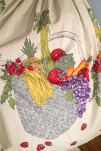 Load image into Gallery viewer, 50s NOVELTY BORDER HARVEST BASKET FRUIT AND VEGETABLE PRINT FULL SKIRT - 26.5&quot;