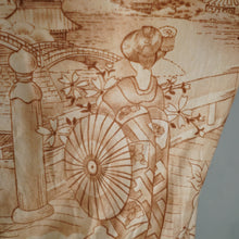 Load image into Gallery viewer, 70s CHINESE ROMANTIC SCENIC NOVELTY PRINT SILKY SHIRT - S