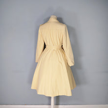 Load image into Gallery viewer, 70s YELLOWY BEIGE BELTED FIT AND FLARE AUTUMN TRENCHCOAT - XS / petite