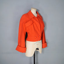 Load image into Gallery viewer, 50s 60s HERSHELLE MODEL ORANGE CROPPED SLUBBY WOOL JACKET - S