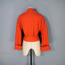 Load image into Gallery viewer, 50s 60s HERSHELLE MODEL ORANGE CROPPED SLUBBY WOOL JACKET - S