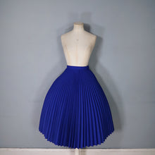 Load image into Gallery viewer, 60s BOURNE AND HOLLINGSWORTH PLEATED DEEP BLUE FULL SKIRT - 27.5&quot;