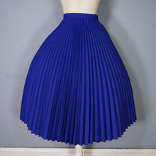 Load image into Gallery viewer, 60s BOURNE AND HOLLINGSWORTH PLEATED DEEP BLUE FULL SKIRT - 27.5&quot;