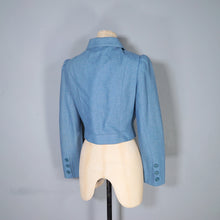 Load image into Gallery viewer, 60s ART DECO WALLIS SOFT BLUE SKIRT SUIT WITH LOTS OF BUTTONS - XS-S