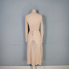 Load image into Gallery viewer, 70s PALE PEACH-YELLOW LONG SLEEVED CROCHET DRESS - S
