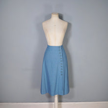 Load image into Gallery viewer, 60s ART DECO WALLIS SOFT BLUE SKIRT SUIT WITH LOTS OF BUTTONS - XS-S