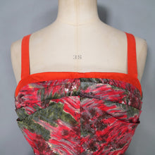 Load image into Gallery viewer, 50s COLE OF CALIFORNIA RED FULL SKIRTED SUN DRESS WITH SHIRRING - XS