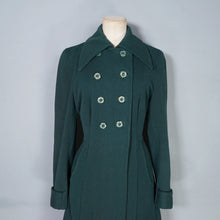 Load image into Gallery viewer, 40s GREEN WOOL DAGGER COLLAR DOUBLE BREASTED AUTUMN COAT - S