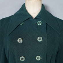 Load image into Gallery viewer, 40s GREEN WOOL DAGGER COLLAR DOUBLE BREASTED AUTUMN COAT - S