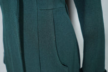 Load image into Gallery viewer, 40s GREEN WOOL DAGGER COLLAR DOUBLE BREASTED AUTUMN COAT - S