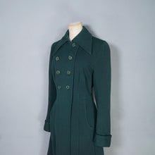 Load image into Gallery viewer, 40s GREEN WOOL DAGGER COLLAR DOUBLE BREASTED AUTUMN COAT - S