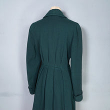 Load image into Gallery viewer, 40s GREEN WOOL DAGGER COLLAR DOUBLE BREASTED AUTUMN COAT - S