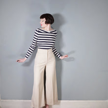 Load image into Gallery viewer, 70s HIGH WAIST STONE / CREAM-BEIGE COLOURED TROUSERS - 26-27&quot;