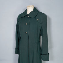 Load image into Gallery viewer, 60s does 40s DARK GREEN WOOL DOGEAR COLLAR AUTUMN COAT - S