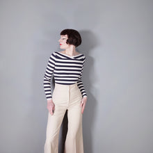 Load image into Gallery viewer, 70s HIGH WAIST STONE / CREAM-BEIGE COLOURED TROUSERS - 26-27&quot;