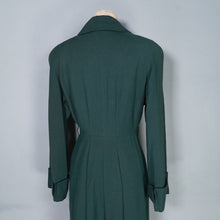 Load image into Gallery viewer, 60s does 40s DARK GREEN WOOL DOGEAR COLLAR AUTUMN COAT - S