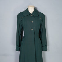 Load image into Gallery viewer, 60s does 40s DARK GREEN WOOL DOGEAR COLLAR AUTUMN COAT - S