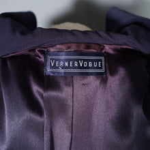 Load image into Gallery viewer, 50s VERNER VOGUE MIDNIGHT BLUE GROSGRAIN PRINCESS COAT - L