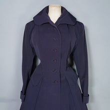 Load image into Gallery viewer, 50s VERNER VOGUE MIDNIGHT BLUE GROSGRAIN PRINCESS COAT - L
