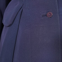 Load image into Gallery viewer, 50s VERNER VOGUE MIDNIGHT BLUE GROSGRAIN PRINCESS COAT - L