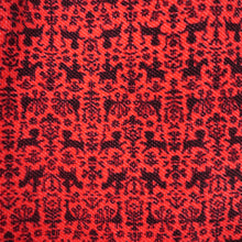 Load image into Gallery viewer, 50s RED AND BLACK ANIMAL FOLK PRINT FULL SKIRTED CORDUROY DRESS - M