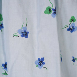 50s LIGHT BLUE VIOLET FLOWER PRINT CALIFORNIA COTTONS DRESS - S