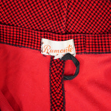 Load image into Gallery viewer, 40s 50s RED AND BLACK CHECK RUMONTE A-LINE CORDUROY SKIRT - 26-27&quot;