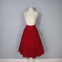 Load image into Gallery viewer, 40s 50s RED AND BLACK CHECK RUMONTE A-LINE CORDUROY SKIRT - 26-27&quot;