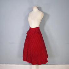 Load image into Gallery viewer, 40s 50s RED AND BLACK CHECK RUMONTE A-LINE CORDUROY SKIRT - 26-27&quot;