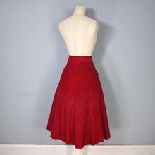 Load image into Gallery viewer, 40s 50s RED AND BLACK CHECK RUMONTE A-LINE CORDUROY SKIRT - 26-27&quot;