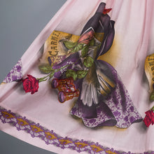 Load image into Gallery viewer, 50s PASTEL PINK JOHN WOLF NOVELTY BORDER PRINT FULL SKIRT -  25.5&quot;