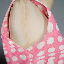 Load image into Gallery viewer, 50s 60s CANDY PINK OP ART DOT PRINT COTTON DAY DRESS - S