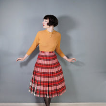 Load image into Gallery viewer, 60s &quot;THE 2 WAY SKIRT&quot; RED TARTAN REVERSIBLE PLEATED WOOL SKIRT - 25-26&quot;