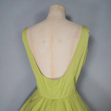 Load image into Gallery viewer, 50s CHARTREUSE / PASTEL GREEN BACKLESS FULL CIRCLE DRESS - S