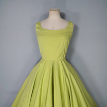 Load image into Gallery viewer, 50s CHARTREUSE / PASTEL GREEN BACKLESS FULL CIRCLE DRESS - S