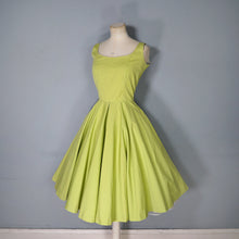 Load image into Gallery viewer, 50s CHARTREUSE / PASTEL GREEN BACKLESS FULL CIRCLE DRESS - S