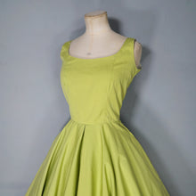 Load image into Gallery viewer, 50s CHARTREUSE / PASTEL GREEN BACKLESS FULL CIRCLE DRESS - S