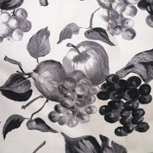 Load image into Gallery viewer, 50s BLACK AND WHITE COTTON FRUIT PRINT NOVELTY FULL SKIRT - 27&quot;