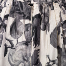 Load image into Gallery viewer, 50s BLACK AND WHITE COTTON FRUIT PRINT NOVELTY FULL SKIRT - 27&quot;