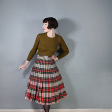 Load image into Gallery viewer, 60s &quot;THE 2 WAY SKIRT&quot; RED TARTAN REVERSIBLE PLEATED WOOL SKIRT - 25-26&quot;