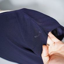 Load image into Gallery viewer, 40s BLUE RAYON DRESS WITH TIE COLLAR STYLED BY WELL-MADE - S-M